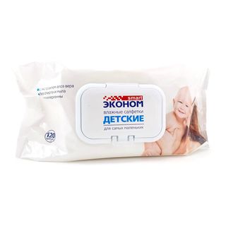 Влажные салфетки Смарт эконом детские с алоэ, 120шт