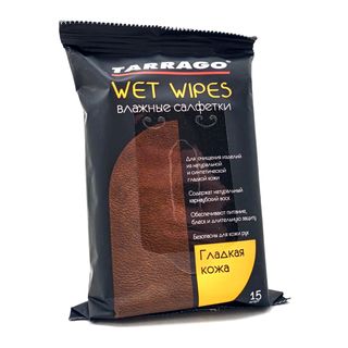 Салфетки для обуви Tarrago влажные для гладкой кожи, 15шт