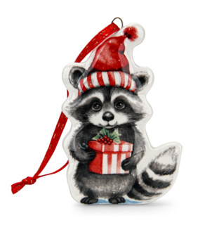 0395 FISSMAN Новогодняя елочная игрушка Енотик 5х7,7см (доломит)
