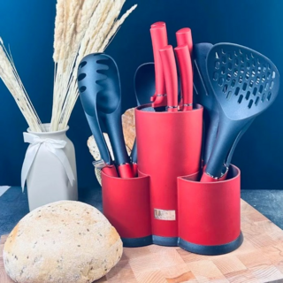 Набор ножей Lenardi и кухонных принадлежностей Lenardi, нержавеющая сталь, 12 предметов, на подставке, в подарочной упаковке, арт. 196-028