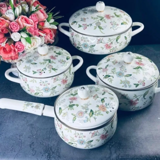 Набор эмалированной посуды Lenardi Magnolia из 8 предметов, в подарочной упаковке, арт. 776-064