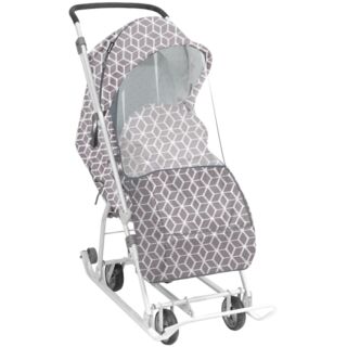 Санки Наши детки 3-1К с ромбиками серый 1/2 НДТ3-1К/4