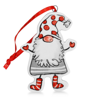 0412 FISSMAN Новогодняя елочная игрушка Гном 5х8см (доломит)