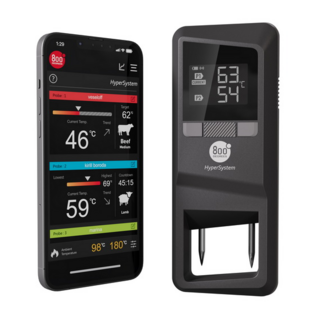 Скоро в продаже! Термометр цифровой 800 Degrees Meat Thermometer Duo Pro HyperSystem. Термометр для мяса беспроводной с 2 щупами. Подходит для грилей всех типов.