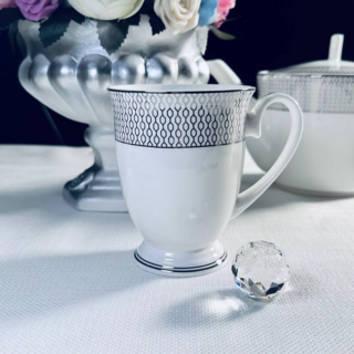 Кружка Lenardi Севилья Серебро, 350 мл, костяной фарфор, в подарочной упаковке, арт. 145-555