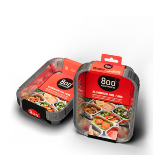Алюминиевые поддоны 800 Degrees Foil Pans M-size, 10 шт. Лотки-поддоны из пищевой алюминиевой фольги для запекания, грилинга и барбекю.