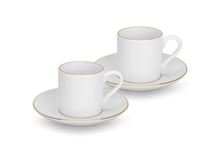 3670 FISSMAN Набор из 2 чашек FLOREE 100 мл с блюдцами (фарфор)