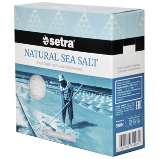 Соль Setra морская натуральная, 500г