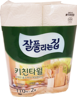 Бумажные полотенца MIRAE JJ Kitchen 2-х слойные, 2х110 листов