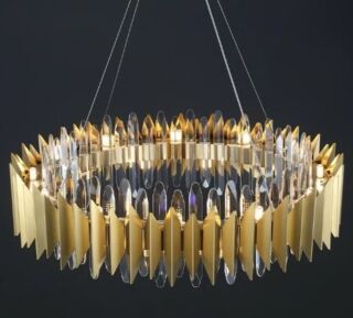 Люстра Lenardi диаметр 60 см, высота 24 см, кристаллы, нержавеющая сталь, арт. 299-239