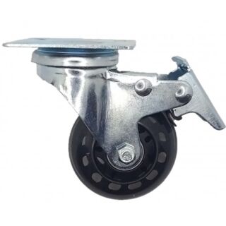 SCPB 38 ПР Колесо прозрачный полиуретан поворот 63 мм с тормозом