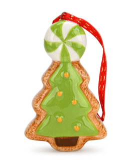 0413 FISSMAN Новогодняя елочная игрушка Елка-пряник 4,5х7см (доломит)