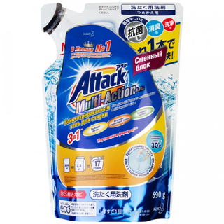 Концентрированный гель для стирки Attack Multi-Action, сменный блок, 690 г