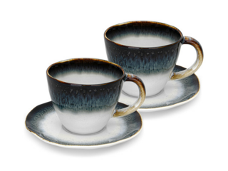 13629 FISSMAN Набор из 2 чашек GALACTICA  230 мл с блюдцами (фарфор)