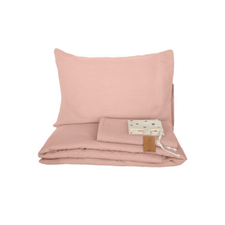 Муслиновое постельное белье LUKNO полутороспальное, сосновая кора, 3 предмета