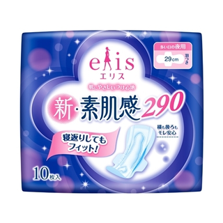 Женские гигиенические прокладки "Elis" "Shin-Suhadakan",  ночные, для обильных выделений, с крылышками (длина - 29 см), 10 шт. в упаковке
