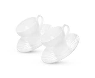 13606 FISSMAN Набор из 2 чашек LUANA 100 мл с блюдцами (фарфор)