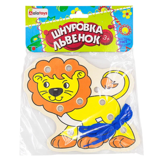 Шнуровка Львенок, развивающая игрушка для детей, арт. ШН08