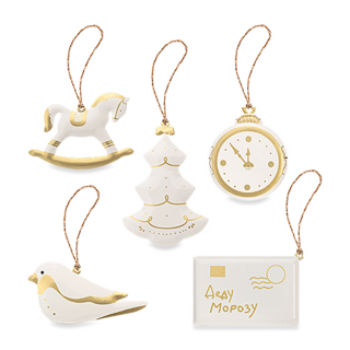 Набор ёлочных игрушек LUKNO "Ностальгия", 5 шт, золотой