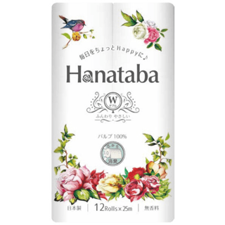 Бумага туалетная Marutomi  Hanataba 2-х слойная, 25 м, 12 рулонов в упаковке