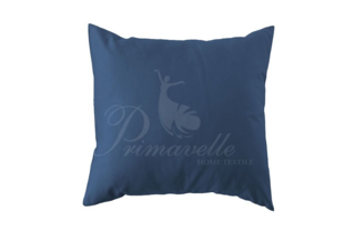 Наволочка из однотонного сатина на молнии синяя, размер 52x74