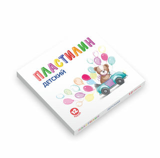 Пластилин классический "МИШКА" (в картонной упаковке), 12 цветов, 240 г