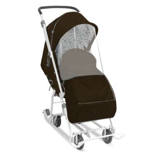 Санки Наши детки 3 в горошек шоколадный 1/2 НДТ3-1К/3