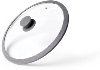 9921 FISSMAN Крышка ARCADES 20см с силиконовым ободком, цвет СЕРЫЙ (стекло)