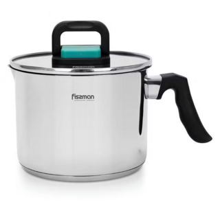 5448 FISSMAN Кружка для кипячения молока 16x12см / 2,5л с крышкой (нерж.сталь)