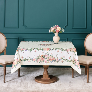 СКАТЕРТЬ "ВИНТАЖ" 140Х180 ,КРЕМОВЫЙ, 100% ХЛОПОК С ПРОПИТКОЙ,ТВИЛ