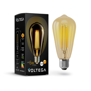 Лампочка Voltega Колба ST64 GOLD 6W Е27 2800К