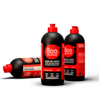 Розжиг для огня жидкий 800 Degrees Быстрый розжиг, 500 мл. Состав розжига на основе жидких очищенных парафинов. Не меняет вкус приготовляемых продуктов.