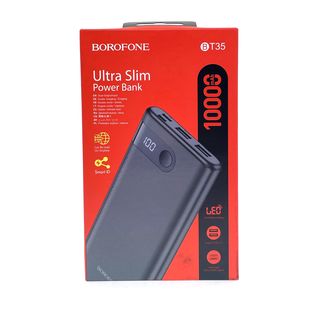 Аккумулятор BOROFONE BT35 Smart Force 10000mAh, 2хUSB, 2A, LED дисплей, Li-Pol (черный)