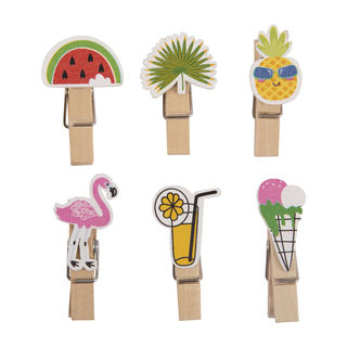Декоративные прищепки Blumentag WCRD-35 Летнее настроение, 3.5 см, 6 шт