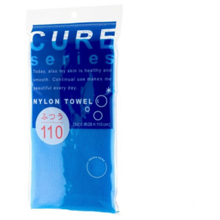 618550 "OHE" "CURE series" Мочалка для тела средней жёсткости, 110 см. (синяя), 1/200