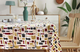 Скатерть жаккардовая Ар-деко с печатным рисунком, размер 140x180