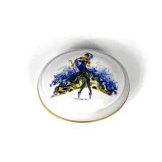 Туалетная коробочка Овальная рисунок Фея Карабос, Императорский фарфоровый завод