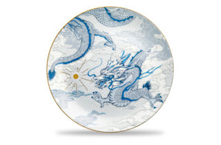 Тарелка закусочная Decor de table Дракон 21 см, фарфор костяной, разноцветная