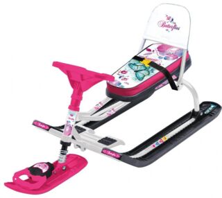 Снегокат "Тимка спорт 4-1" Бабочки  со спинкой 1/1 ТС 4-1 белый каркас