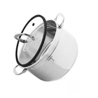 5476 FISSMAN Кастрюля IRON ELEGANCE 24x15 см / 6,3л со стеклянной крышкой (нерж.сталь)