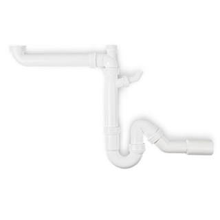 Сифон компактный, пластик белый