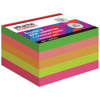 Стикеры Attache Economy с клеевым краем, 76x51 мм, 400 лист, 5 неоновых цветов