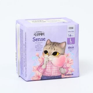 Ультратонкие дышащие органические  прокладки Secret Day Sense Large,  14 шт, 29 см