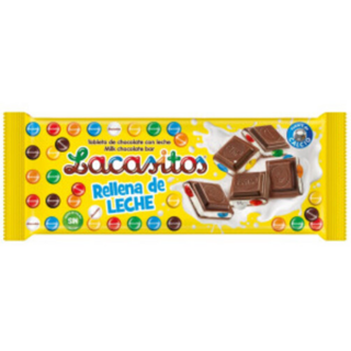 Молочный шоколад LACASITOS TABLETA RELLENA со сливочной начинкой и драже в цветной сахарной глазури, 100 гр