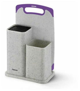 2870 FISSMAN Подставка для хранения ножей и разделочная доска в наборе (пластик)