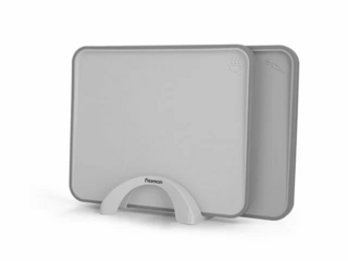 8057 FISSMAN Набор из 2 разделочных досок 34х28см цвет серый (пластик+ТПР)