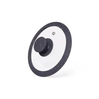 19900 FISSMAN Крышка ARCADES 16см с силиконовым ободком, цвет ЧЕРНЫЙ (стекло)