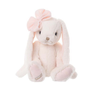 Плюшевый заяц Bukowski "Lilibet", с розовым бантом-повязкой, 40 см