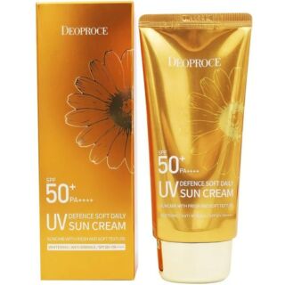 926011 "DEOPROCE" Солнцезащитный крем с экстрактом ромашки и  фактором защиты SPF50+ PA++++ для ежедневного применения 70 г 1/120