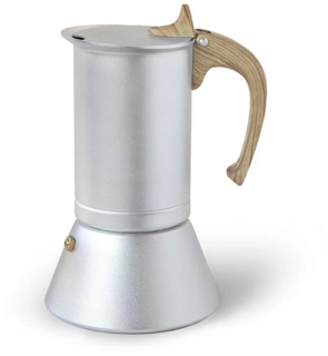 3330 FISSMAN Гейзерная кофеварка с ручкой "под дерево" 300 мл на 6 порций (алюминий)